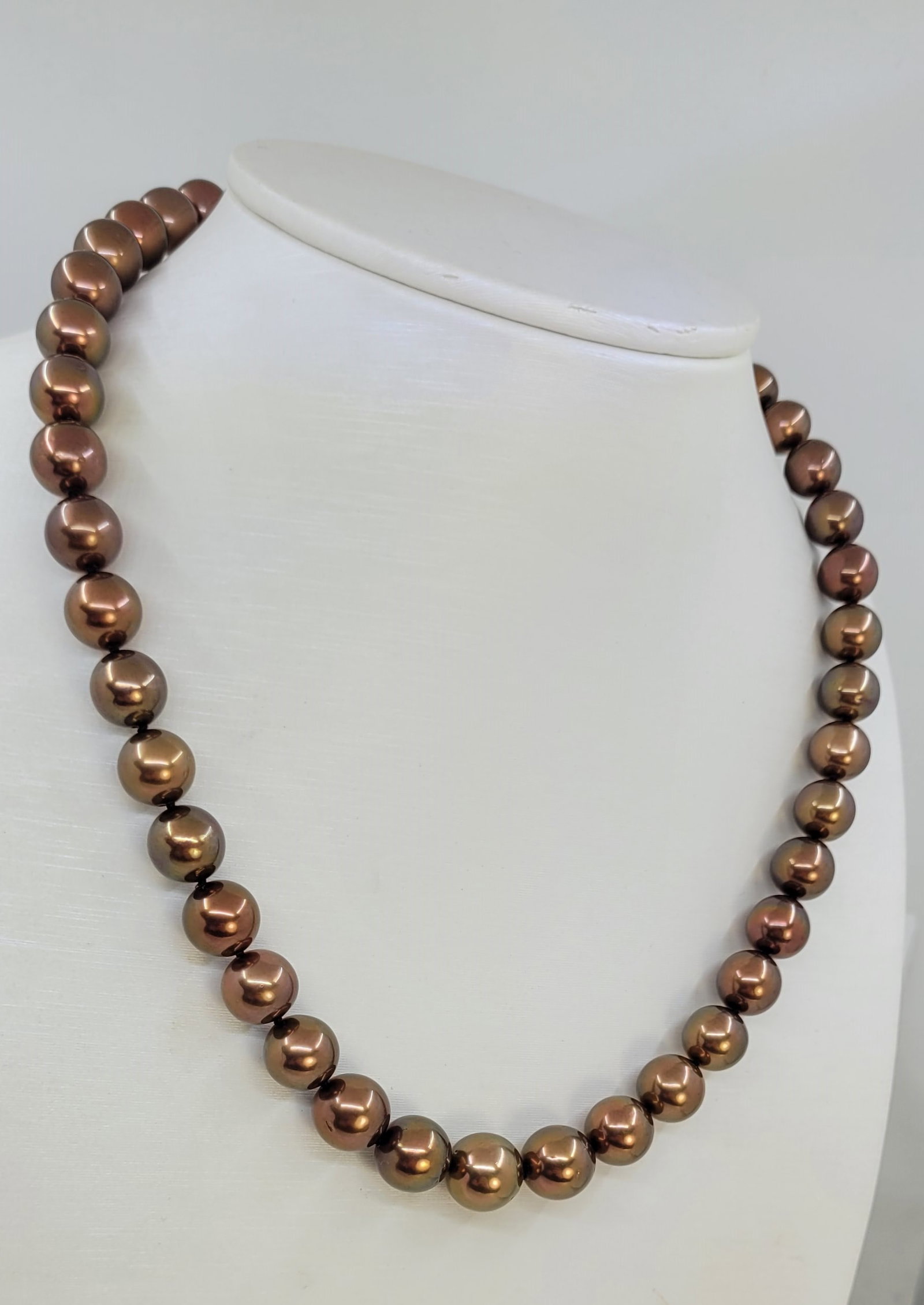 Necklace PSL Certified Chocolate Tahitian Pearls 8.5x10.8mm - 6