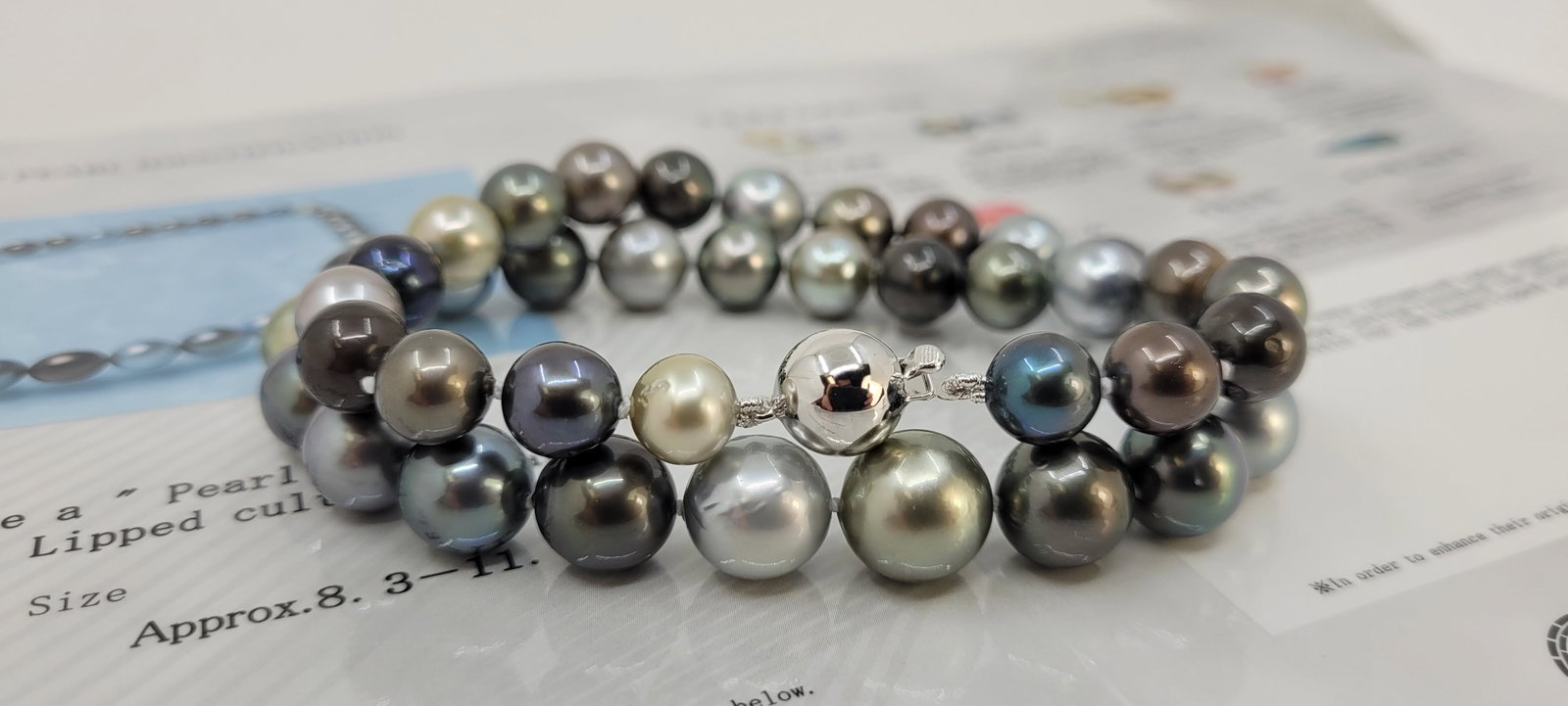 Necklace PSL Certified Tahitian Pearls - 8.3x11.7mm - 15