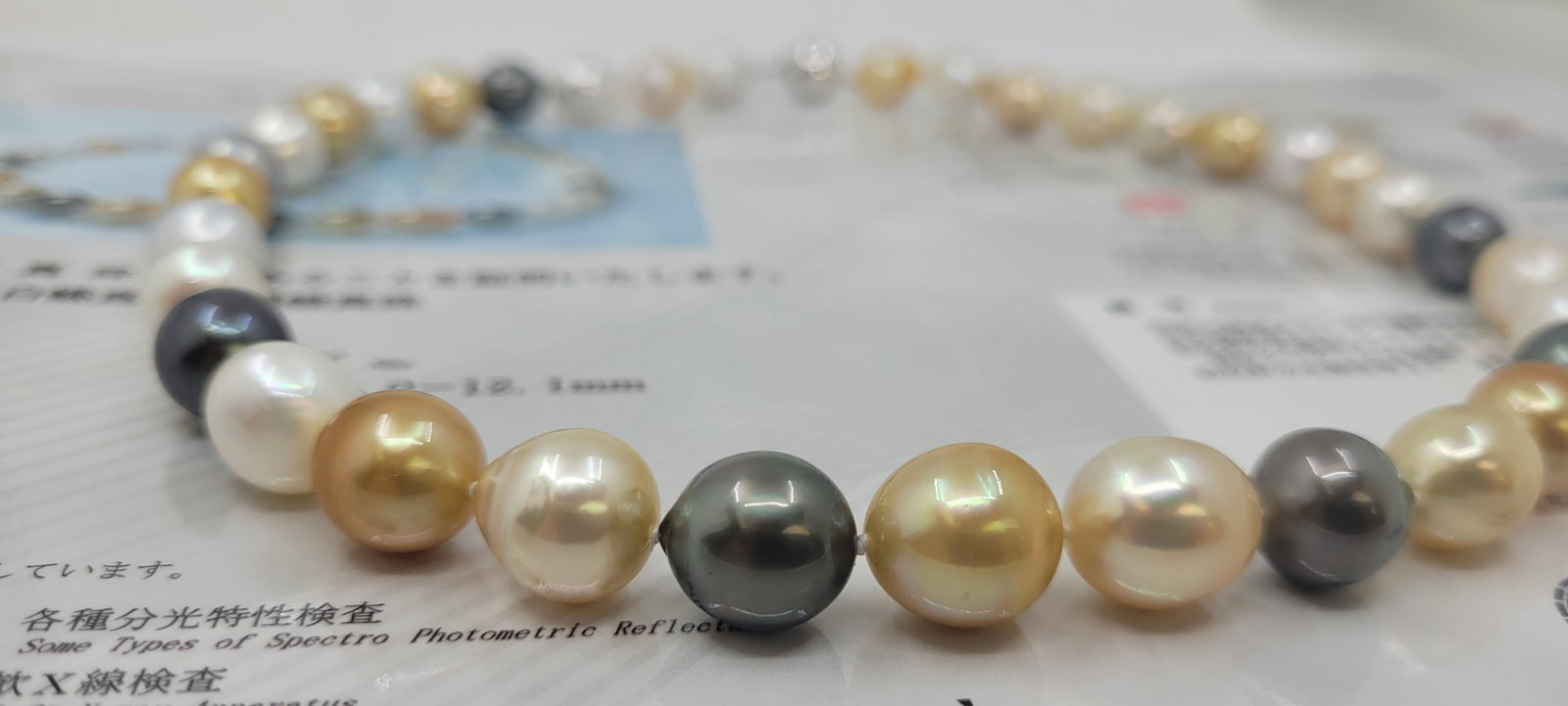 Necklace PSL Certified South Sea and Tahiti pearls - 9.0x12.1mm - 10