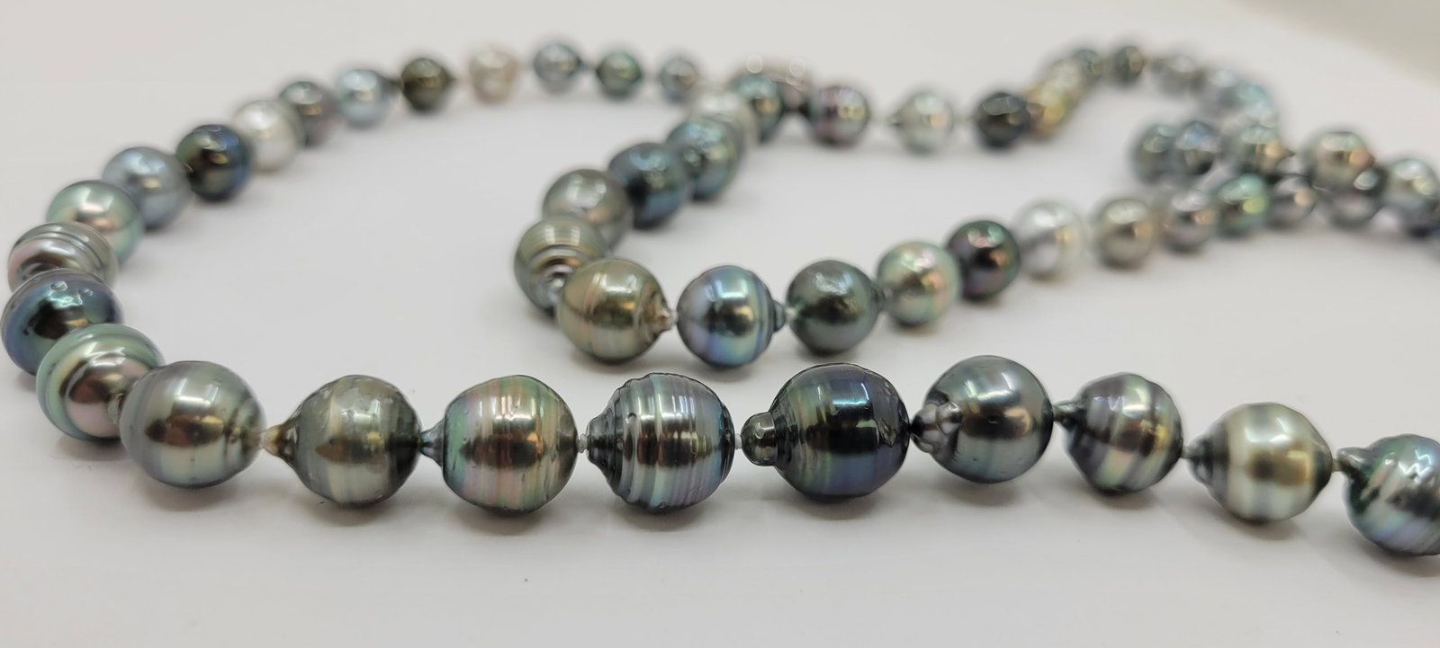 Double 2 row Bright 8.3x11.5mm Multi Tahitian pearls - 7