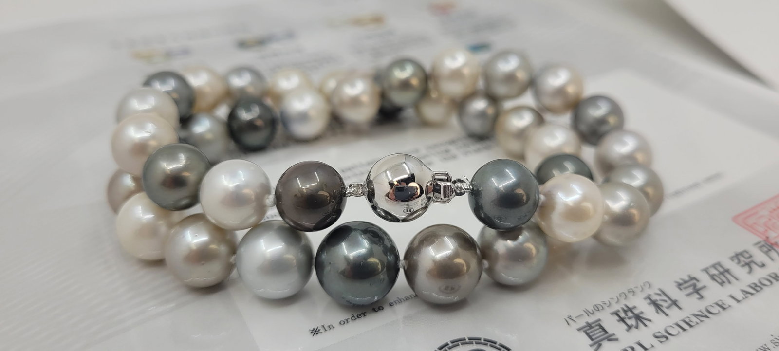 Necklace PSL Certified Tahitian Pearls - 10.0x12.2mm - 14