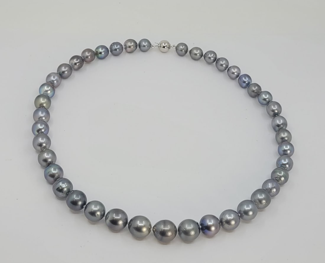 Necklace PSL Certified Tahitian Pearls - 8.4x10.9mm - 12