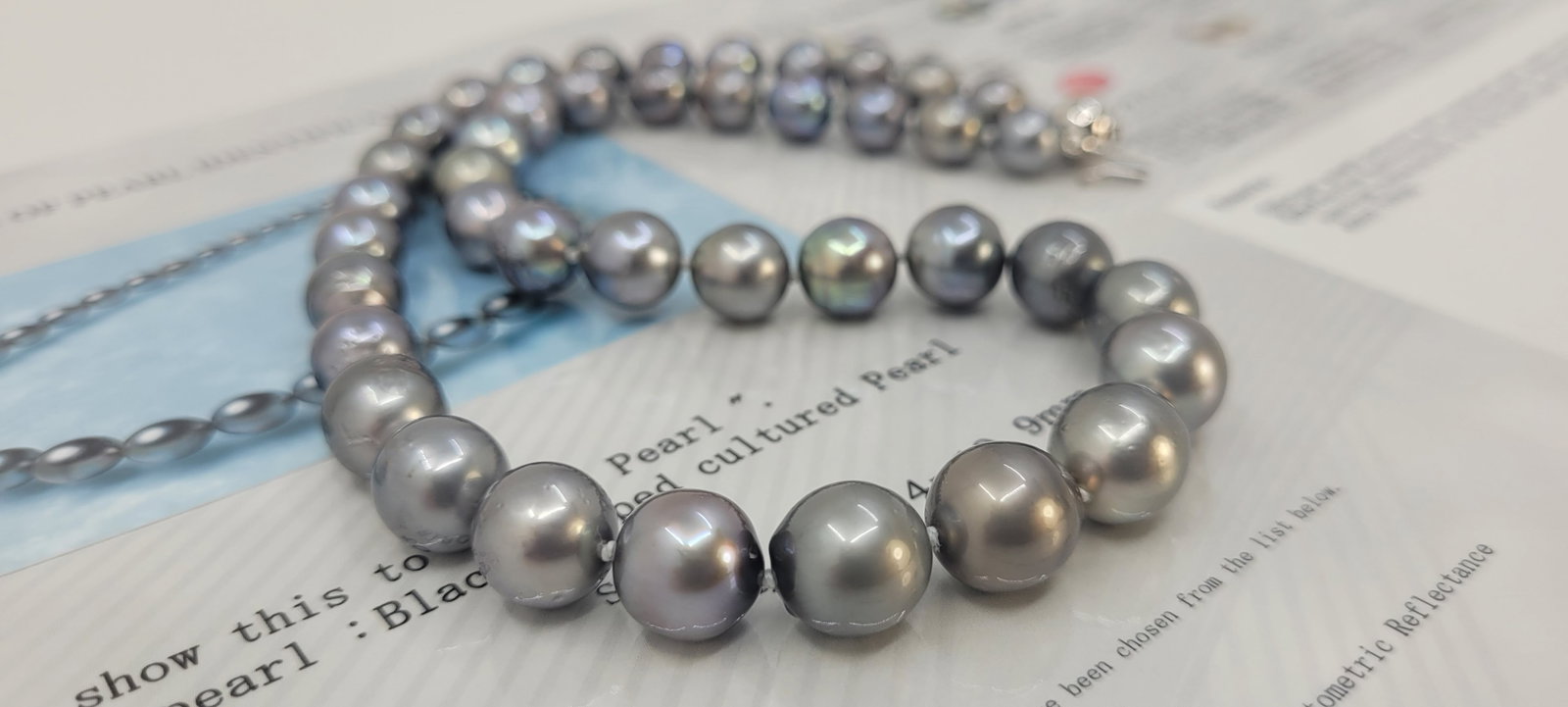 Necklace PSL Certified Tahitian Pearls - 8.4x10.9mm - 9