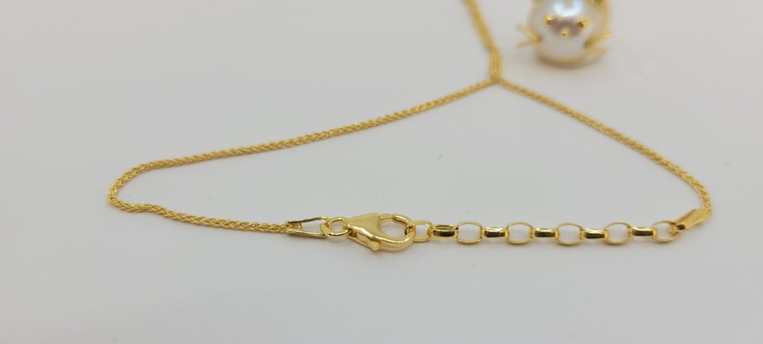 Necklace with pendant - 18 kt. Yellow gold Pearl - Golden South Sea Pearl - 4