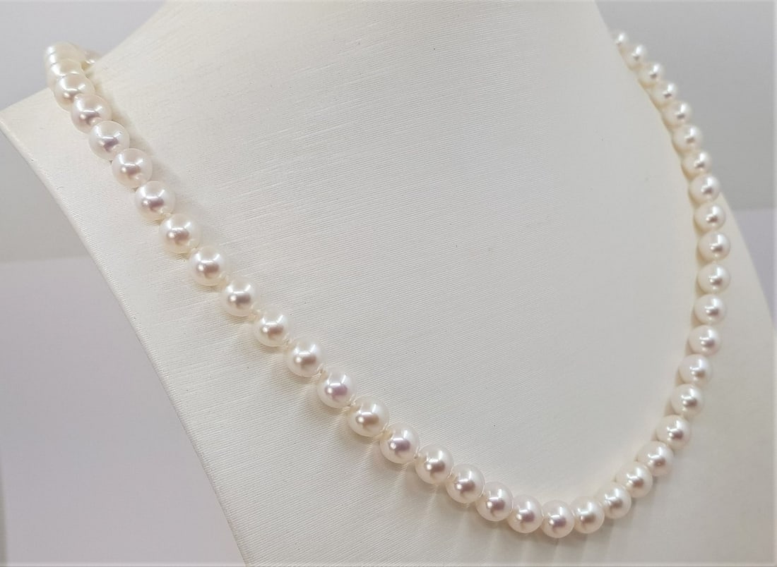 6.5x7mm Bright Akoya pearls - Necklace - 3