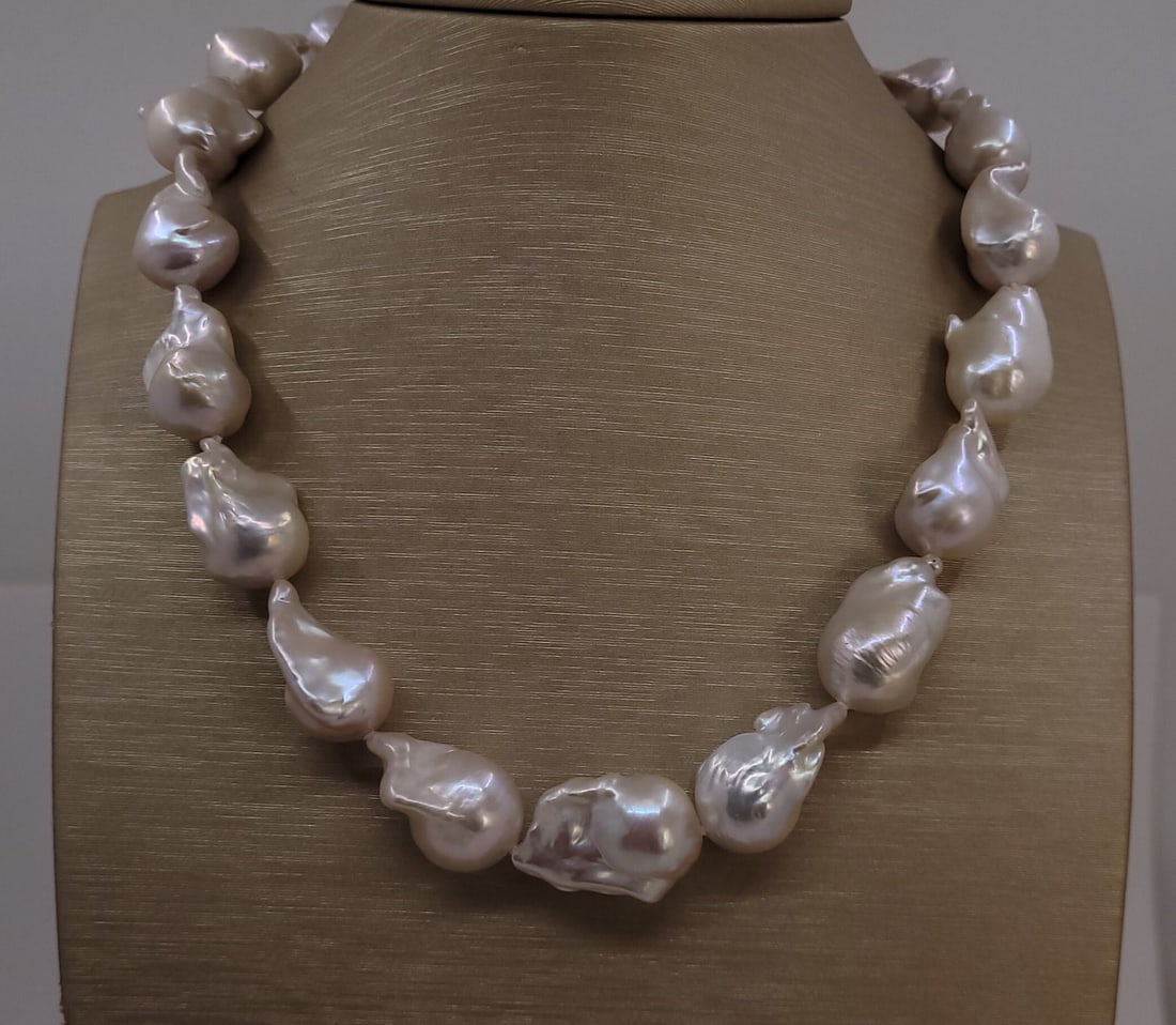 Necklace 13x16mm Baroque Edison Freshwater pearls - 2