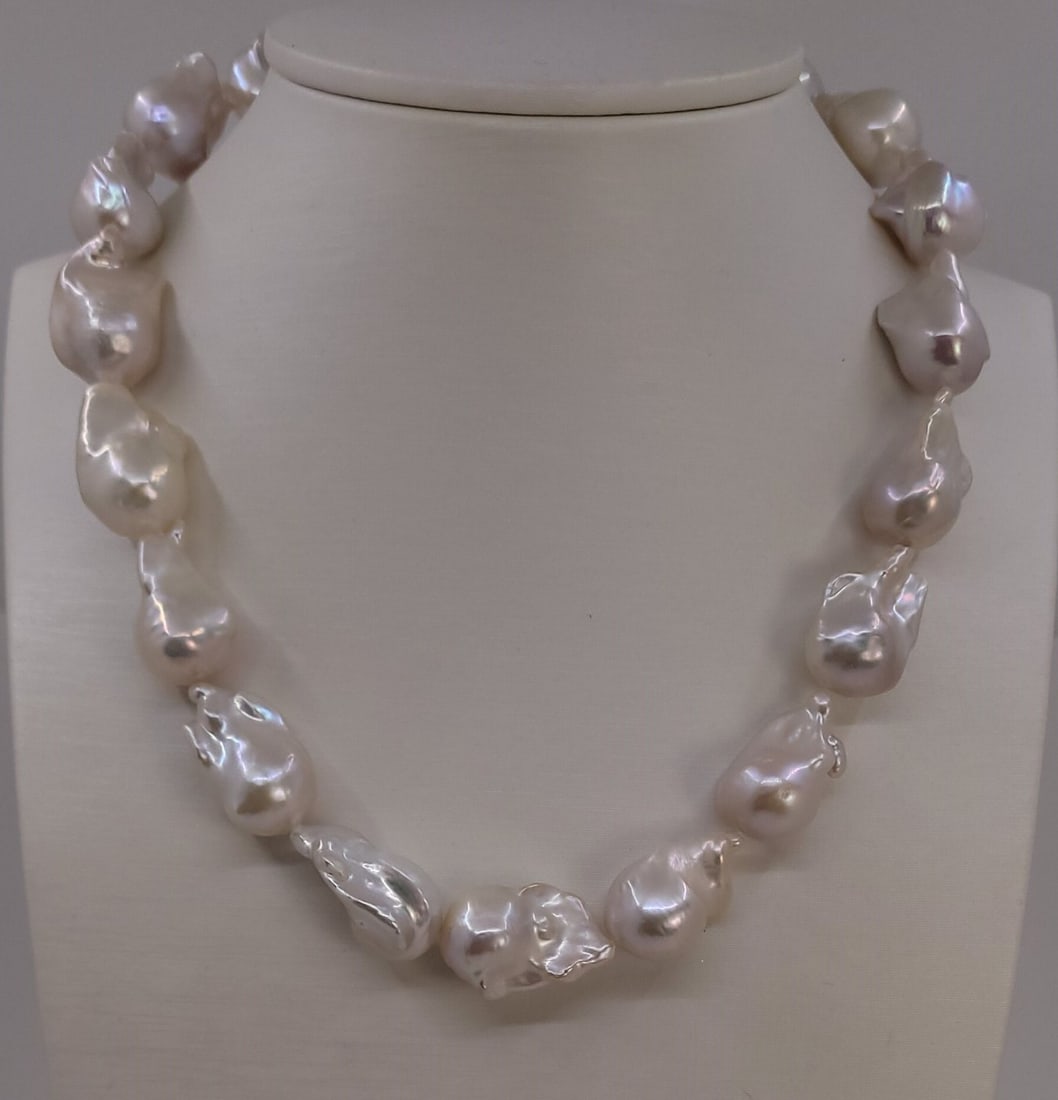 Necklace 13x16mm Baroque Edison Freshwater pearls - 6
