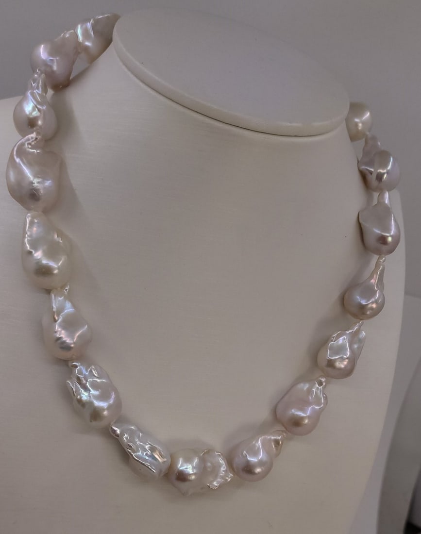 Necklace 13x16mm Baroque Edison Freshwater pearls - 8