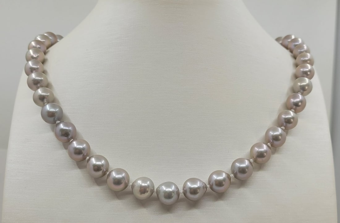 Necklace 8x10mm Grey Edison Freshwater Pearls - 3