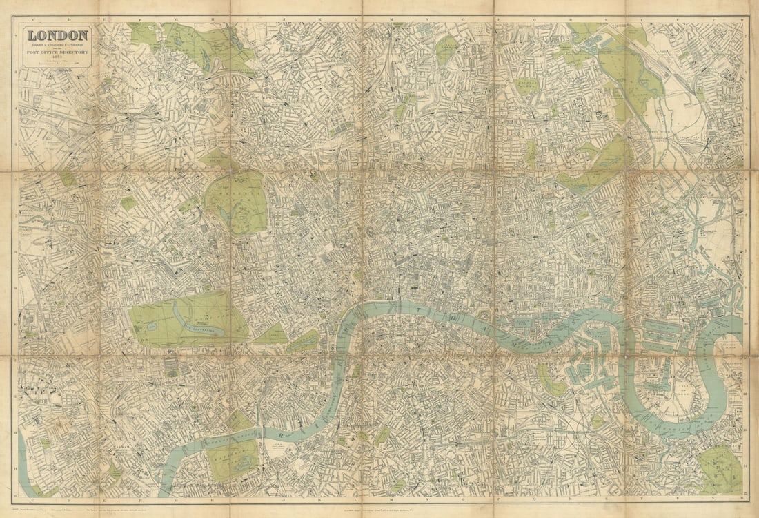 London drawn & engraved... for the Post Office Directory. 72x106cm. 1914 map (1 of 1)