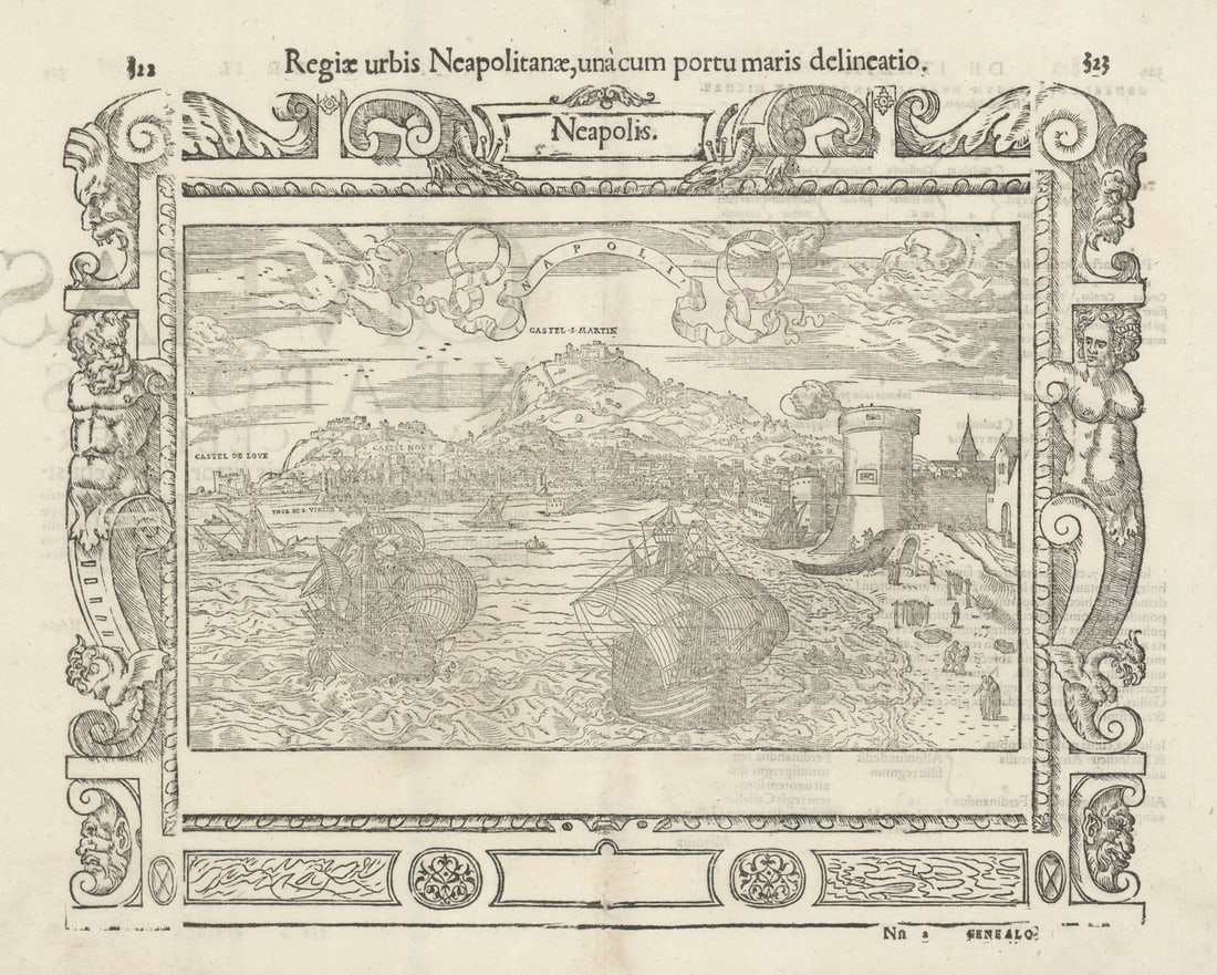 Regiae urbis Neapolilana… Napoli. The city of Naples. SEBASTIAN MÜNSTER 1572 map (1 of 1)