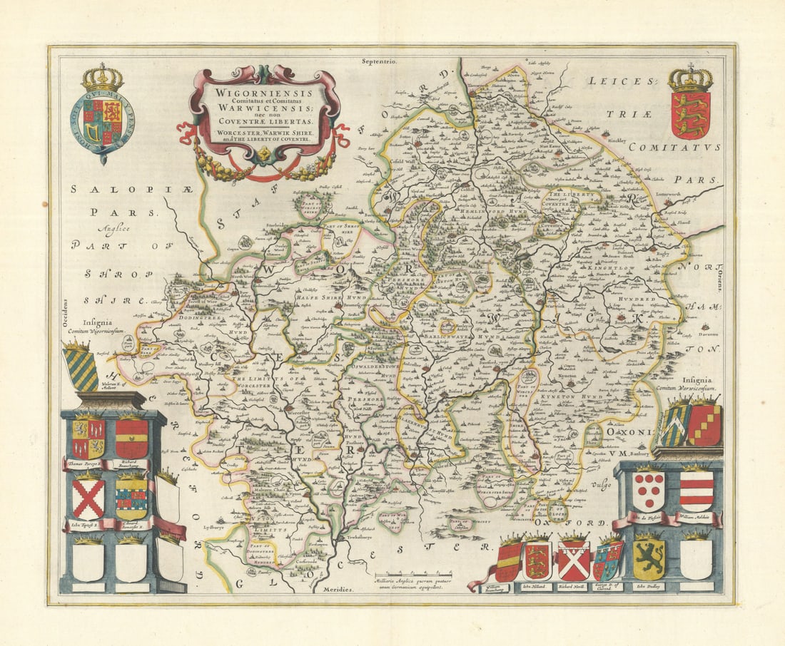 Wigorniensis Comitatus et Warwicensis…Worcestershire/Warwickshire BLAEU 1645 map (1 of 1)