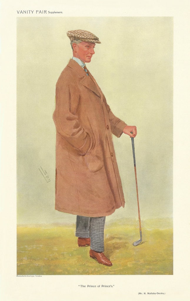 VANITY FAIR SPY CARTOON Harry Mallaby-Deeley 'The Prince of Prince's' Golf 1909 (1 of 1)