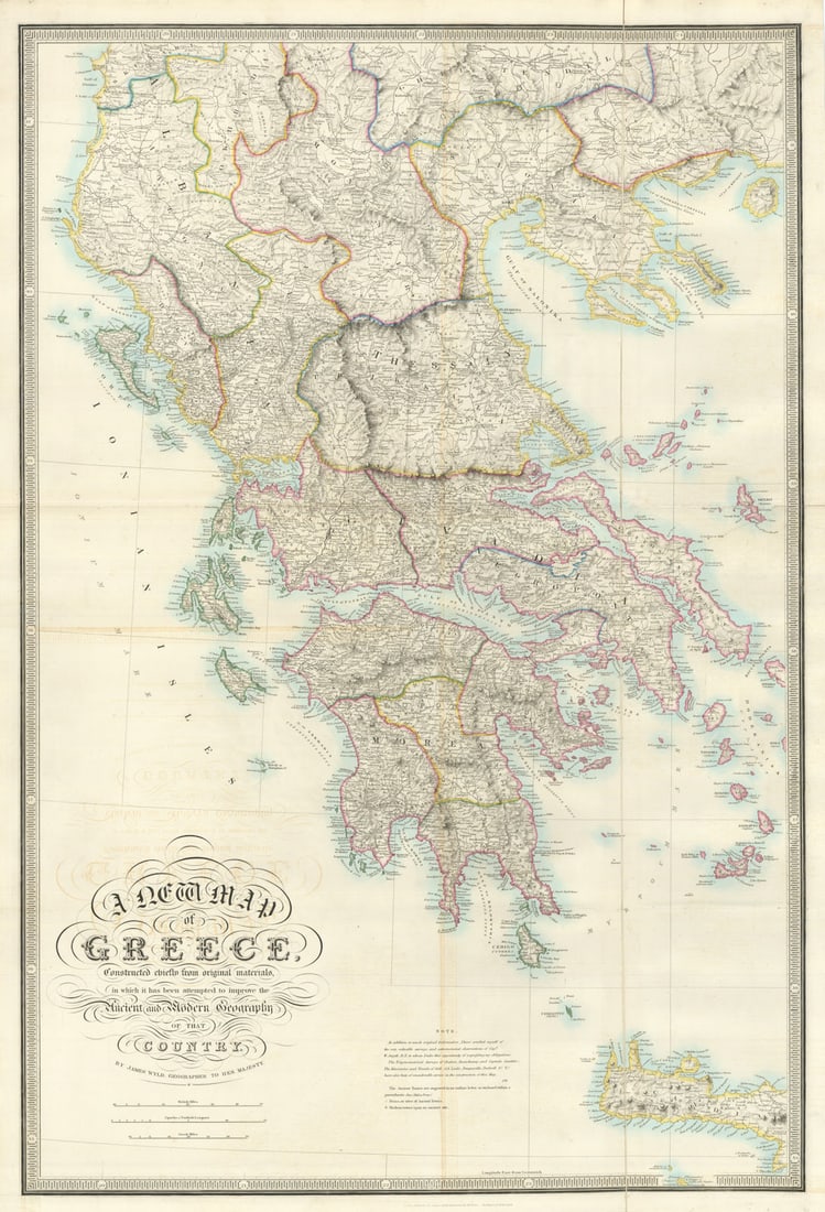 A New Map of Greece, constructed chiefly from original materials… Wyld 1843 (1 of 1)