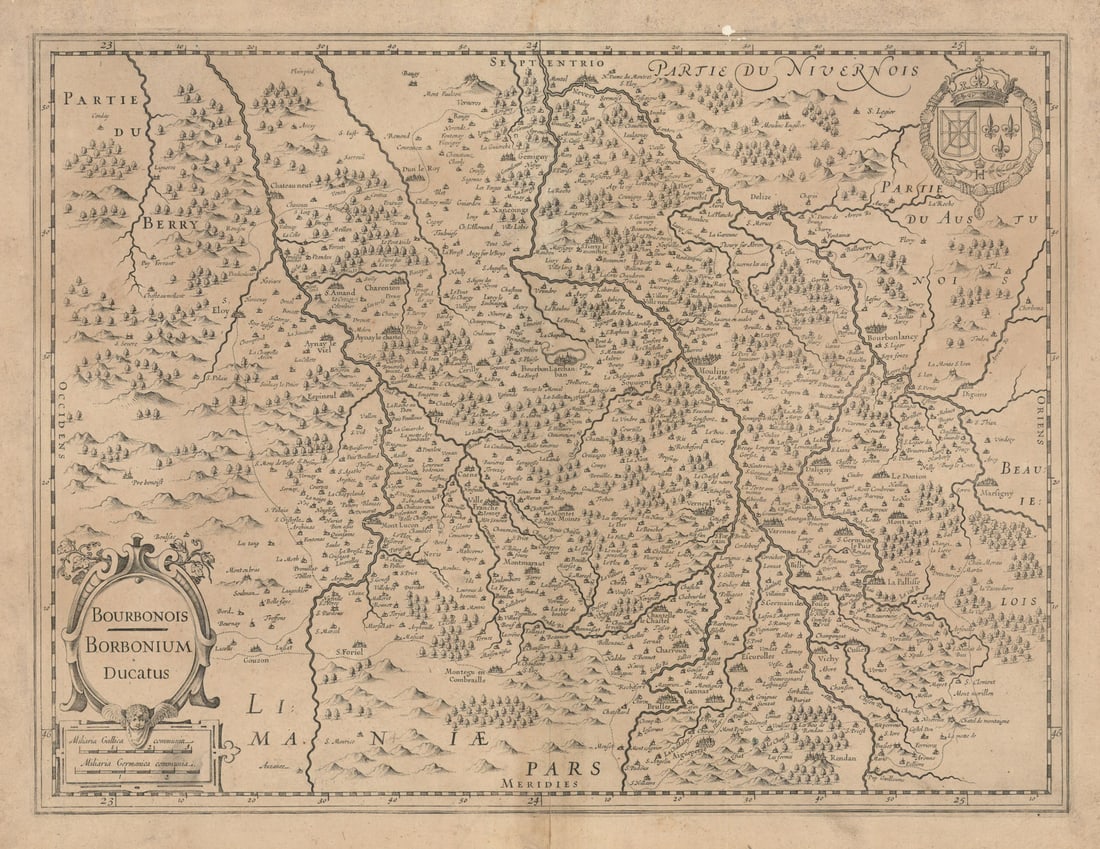 Bourbonois. Borbonium Ducatus. Allier, Nièvre & Cher. Mercator/Hondius c1631 map (1 of 1)