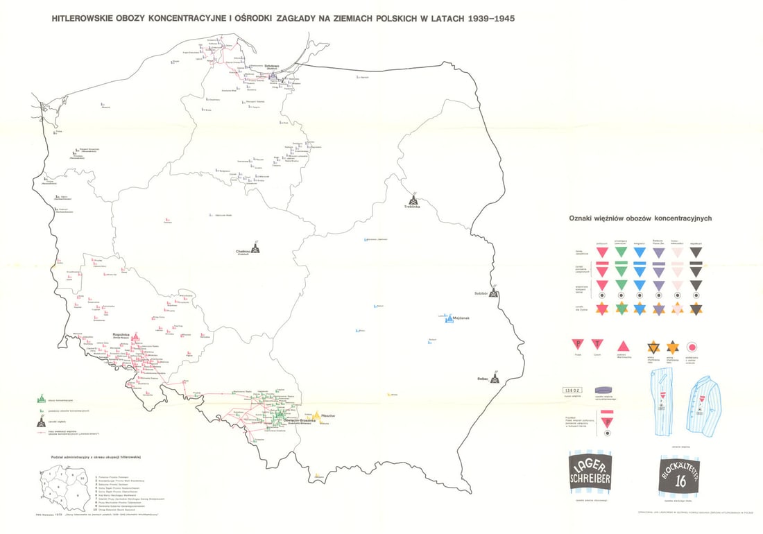 Concentration & death camps in Poland—WW2—PWN—Nazi Crimes Commission 1979 map (1 of 1)