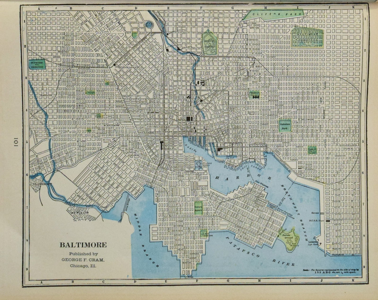1902 Cram Map of New York City [verso] Washington DC [verso] Baltimore -- New York [verso] - 3