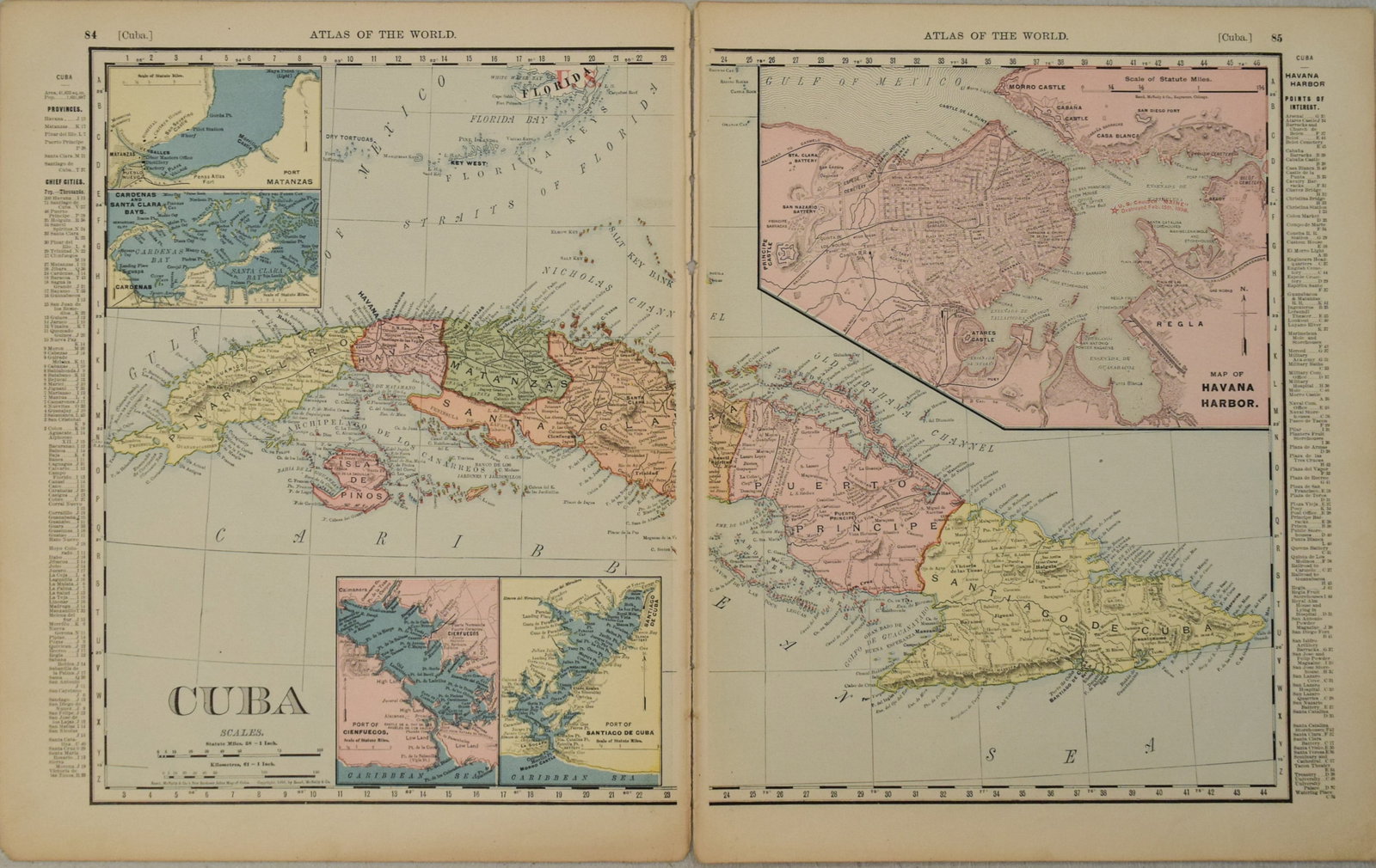 1899 Rand McNally Map of Cuba -- Cuba: Title:1899 Rand McNally Map of Cuba -- CubaCartographer:Rand McNallyYear/Place:1899, ChicagoMap Dimensions:12.3 X 18.6 in when combinedDescription:This is a highly detailed map of Cuba on two pages