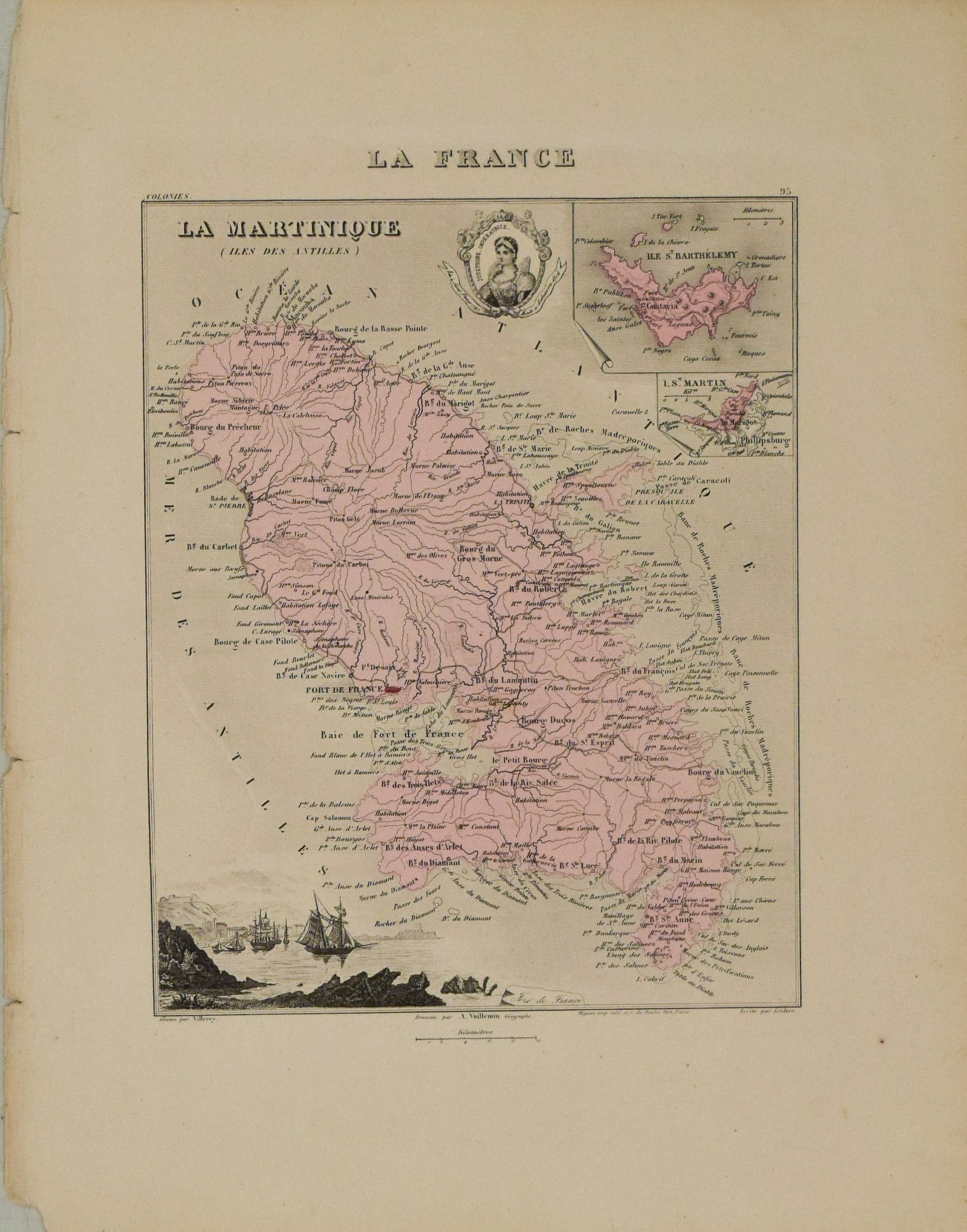 1881 Vuillemin Map of Martinique -- La France. La Martinique (Iles des Antilles): Title:1881 Vuillemin Map of Martinique -- La France. La Martinique (Iles des Antilles)Cartographer:A VuilleminYear/Place:1881 ParisMap Dimensions:9.5 X 7 inDescription:This is avery attractive map of