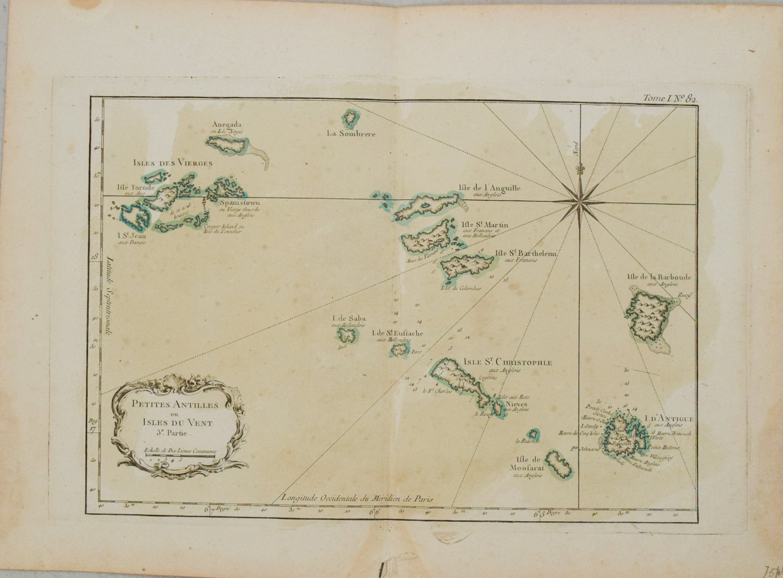 1764 Bellin Map of Lesser Antilles Northern Portion -- Petites Antilles ou Isles du Vent 3e. Partie. (1 of 1)