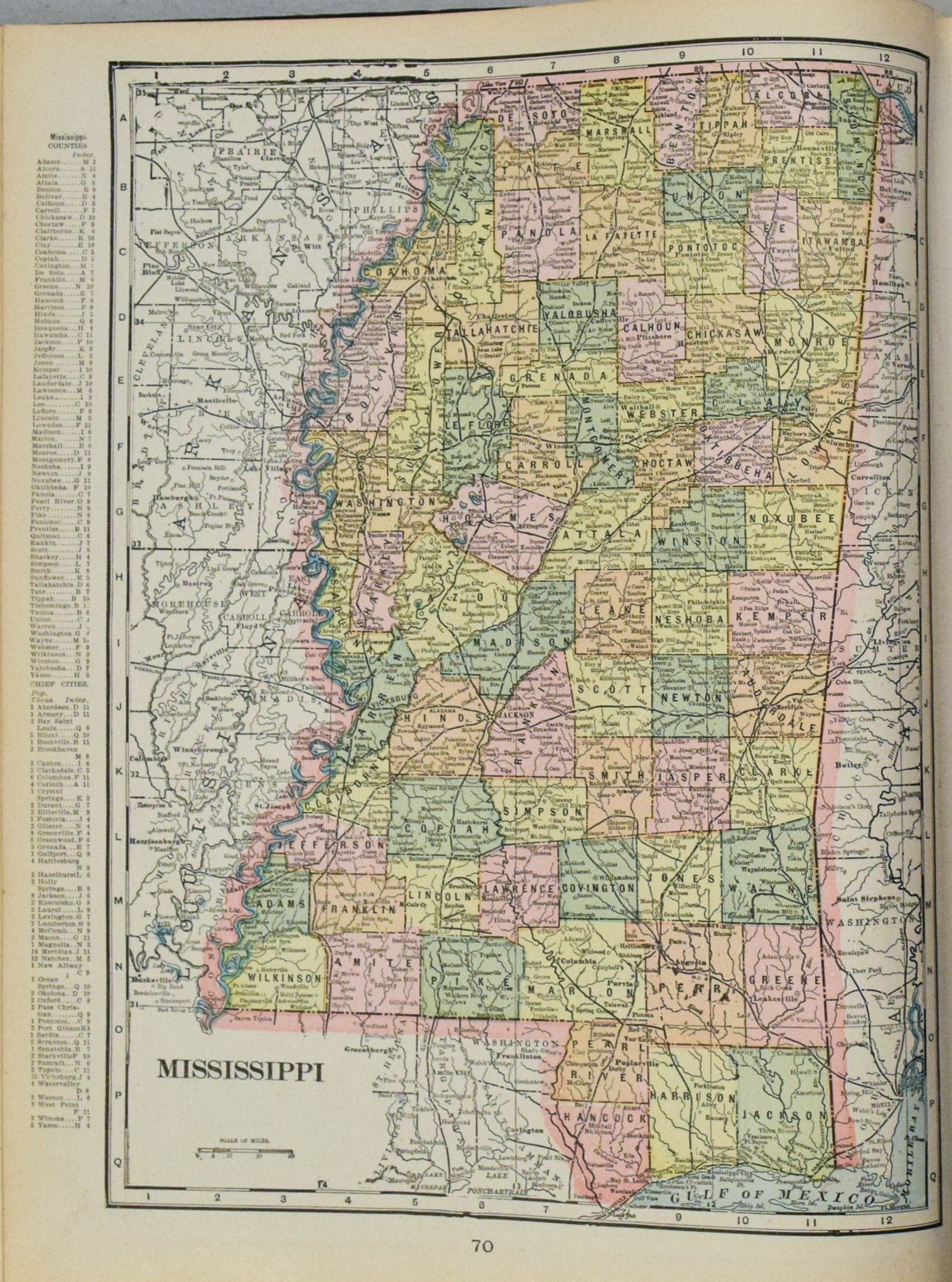 1902 Cram Map of Texas [verso] Alabama and Mississippi -- Map of Texas [verso] Alabama [verso] - 3