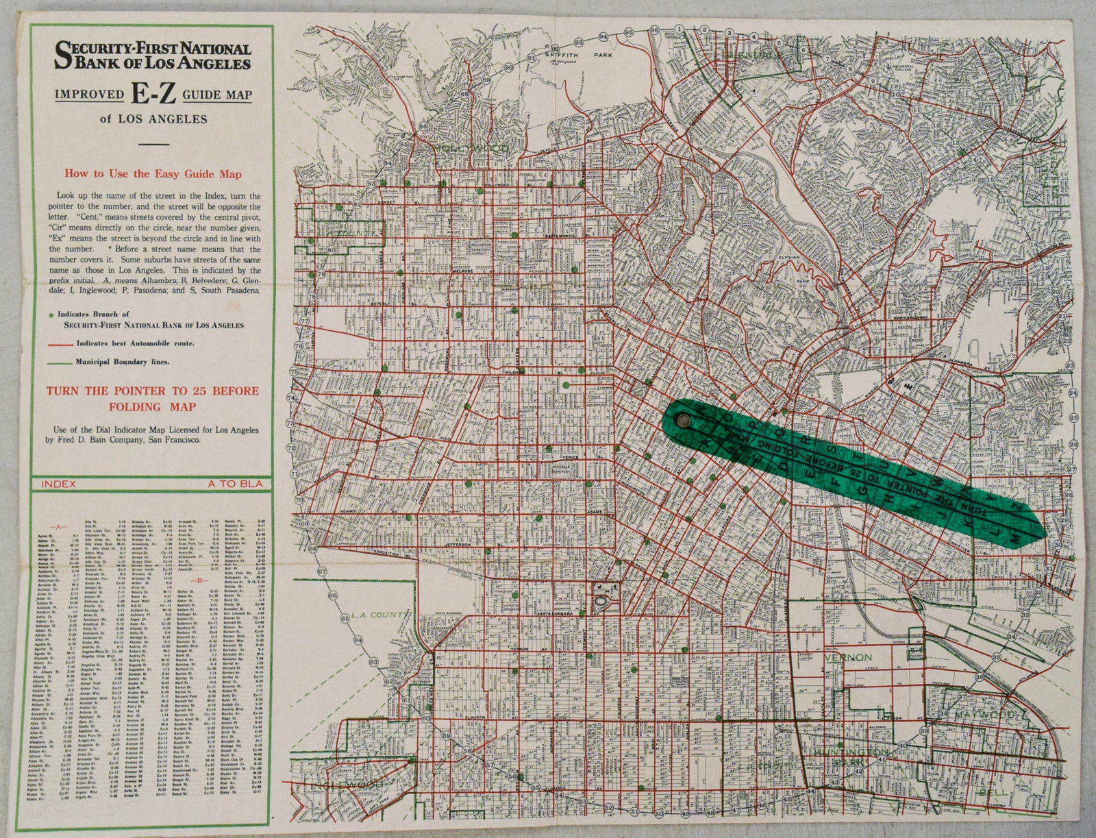 1920s E-Z Map of Los Angeles -- E-Z Guide Map of Los Angeles: Title:1920s E-Z Map of Los Angeles -- E-Z Guide Map of Los Angeles Cartographer:Anonymous Year/Place:1920s, Los Angeles Map Dimensions:12.8 X 12.6 in. Description:This is a remarkable map of Los Angel