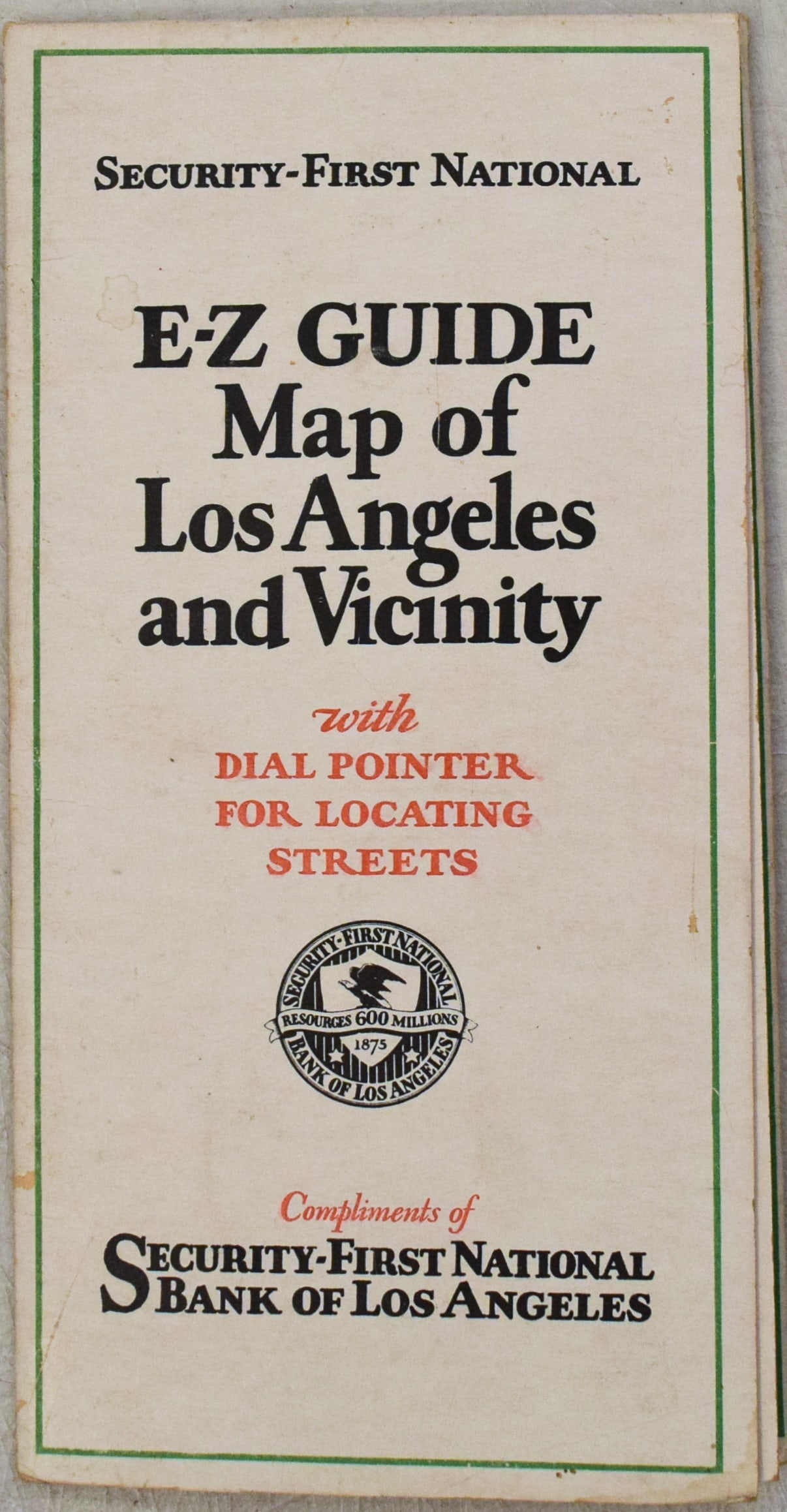 1920s E-Z Map of Los Angeles -- E-Z Guide Map of Los Angeles - 2