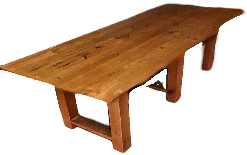Vintage rustic 48x24 handmade wood coffee table. Perfect for any country or modern farmhouse decor. - 2