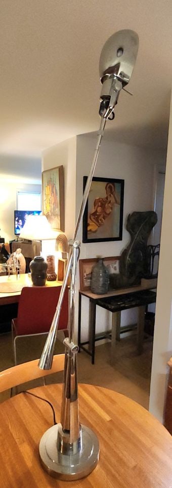 Vintage Ralph Lauren Chromed Steel Modern Design Ajustable Desk Lamp. Circa Early 1990s - 4