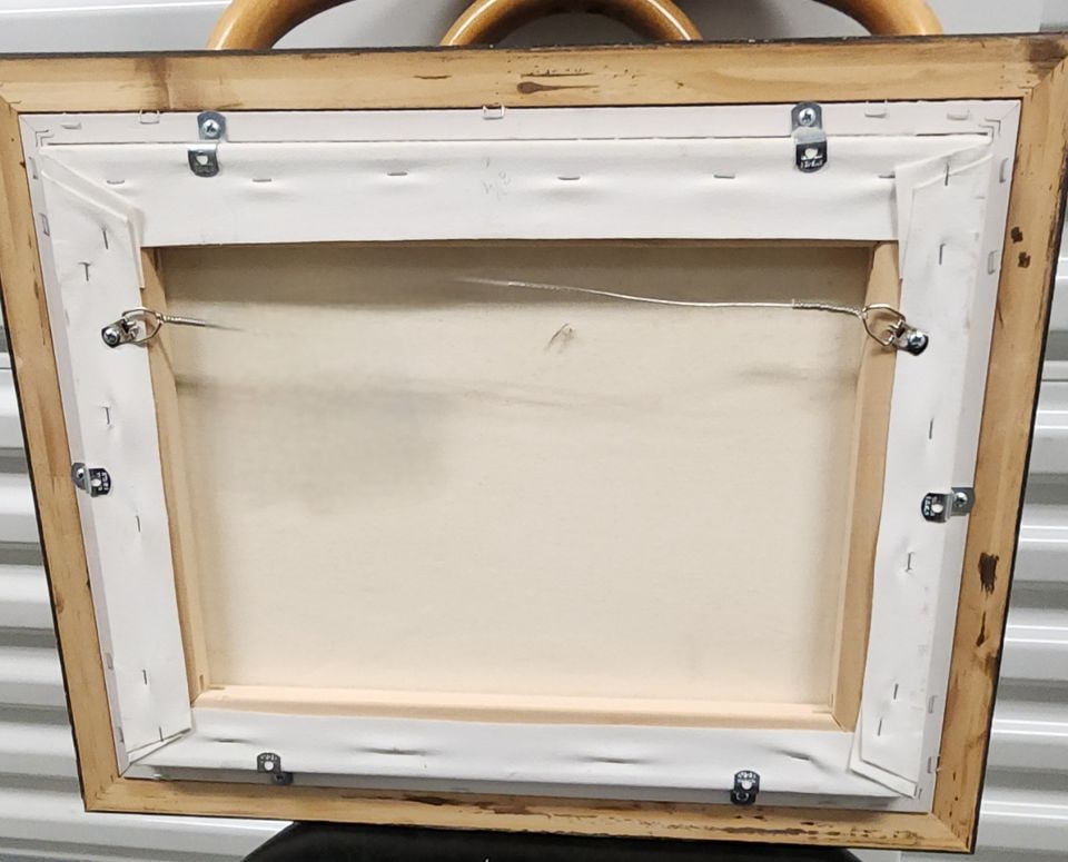 Captivating vintage impressionist landscape oil painting w/ pallet knife/impasto texture. Signed - 4