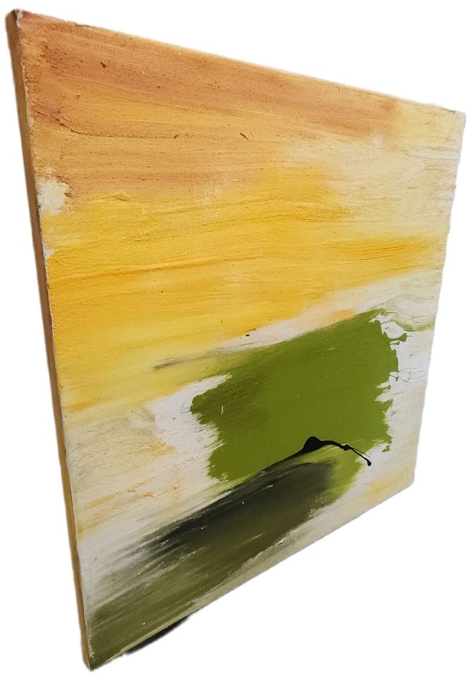 Large powerful mid-century impasto original abstract oil painting. Circa 70s. - 2