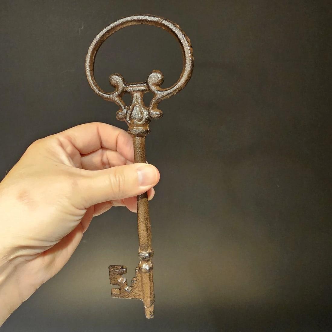 Cast Iron Large Ornate Skeleton Key - 5