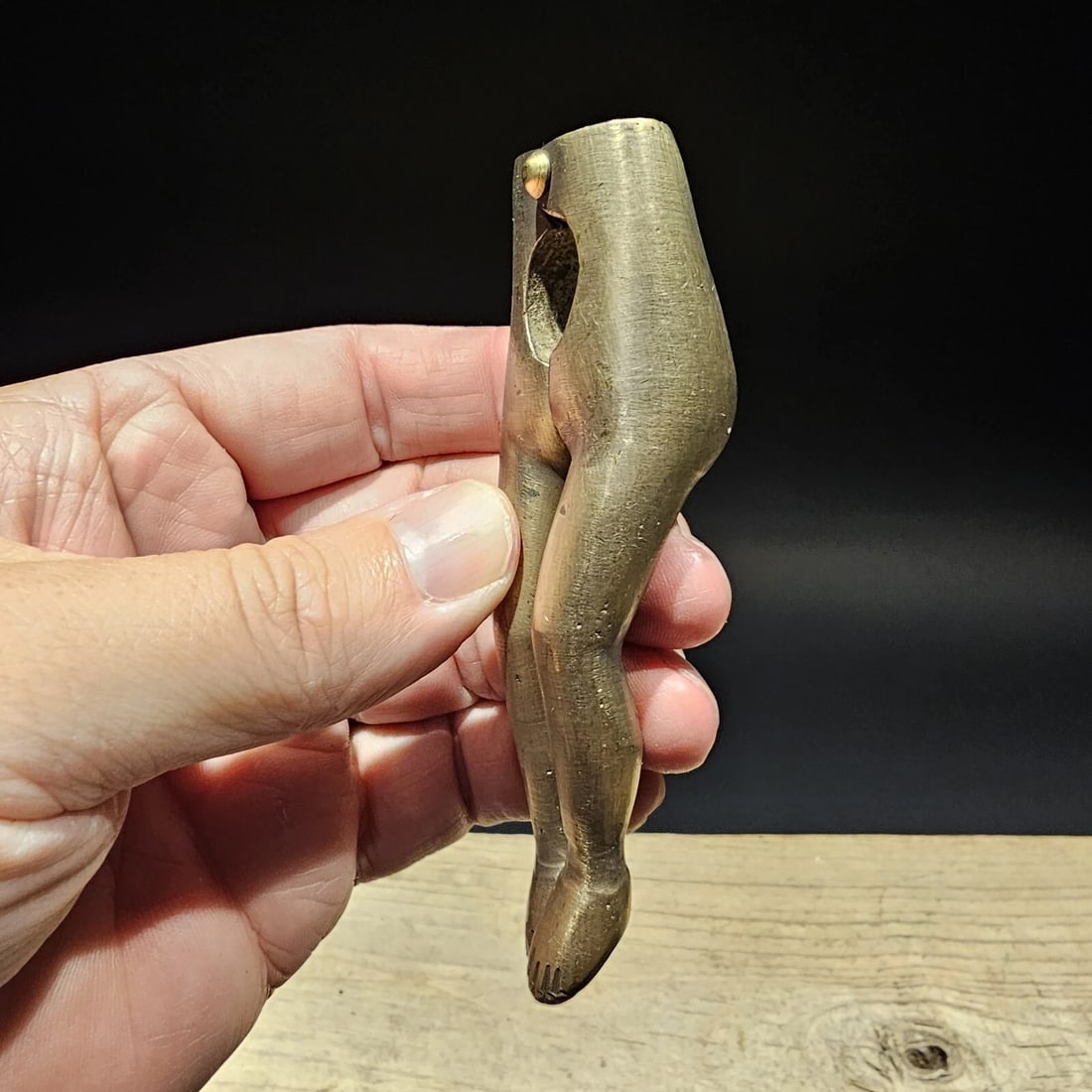 4" Brass Risque Lady Legs Nut Cracker - 5