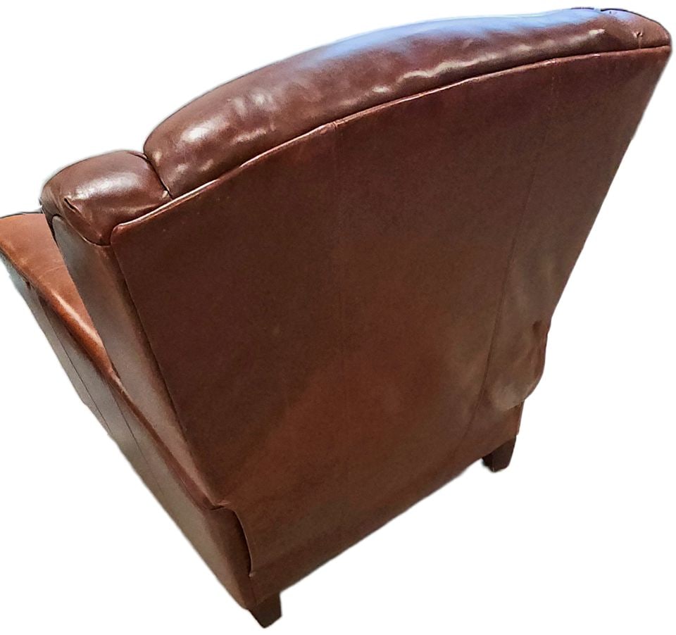 Iconic Mid-Century Modern Vintage Barcalounger Genuine Leather Reclining Club Chair. - 6