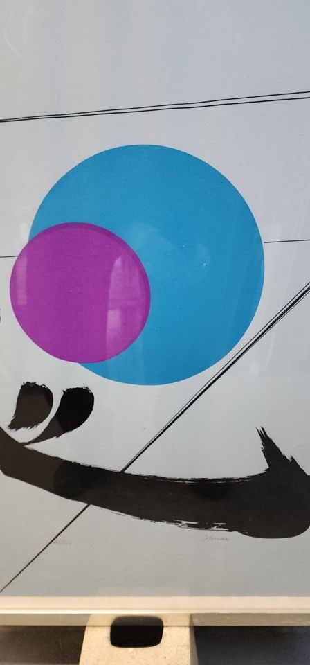 Honda, Ltd Edition postmodern calligraphic abstract lithograph by this top Japanese artist. 45/150 - 4