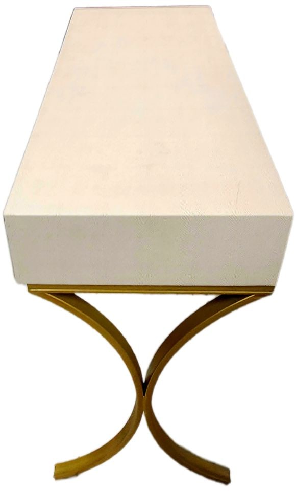 Elegant Modern 5th Avenue Vanity, Desk or Console w/ Faux Snake Skin & Gold Legs. 43.5Wx16.5Dx30.5H - 3
