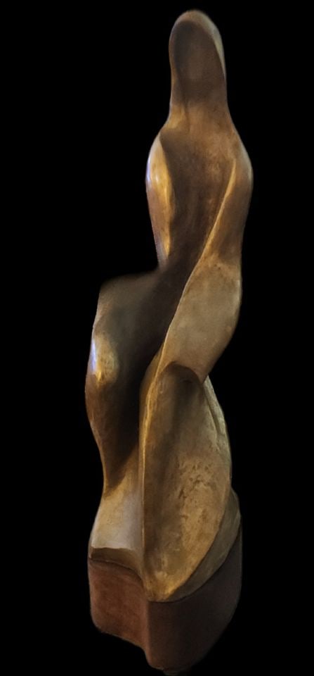 Constance Barnard Pach Striking Vintage Bronze Postmodern Sculpture Depicting Mother & Child - 6