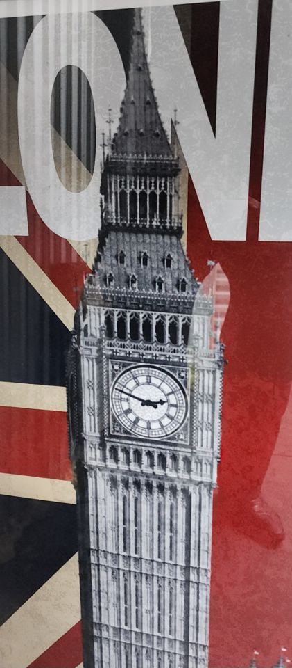 Large vintage art poster lithograph celebrating London w/ wonderful multi-layer imagery. ..40" x 48" - 2