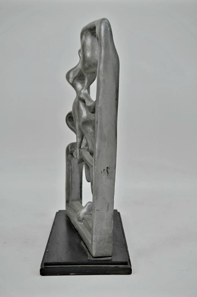 Sienec Brennan Mid-Century abstract surrealist aluminum sculpture. Circa '69 H33.5"x W24"x D12" - 5