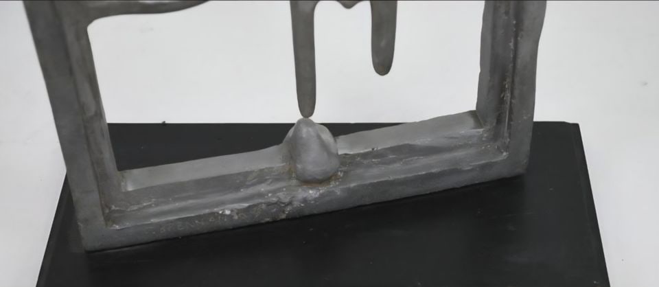 Sienec Brennan Mid-Century abstract surrealist aluminum sculpture. Circa '69 H33.5"x W24"x D12" - 7