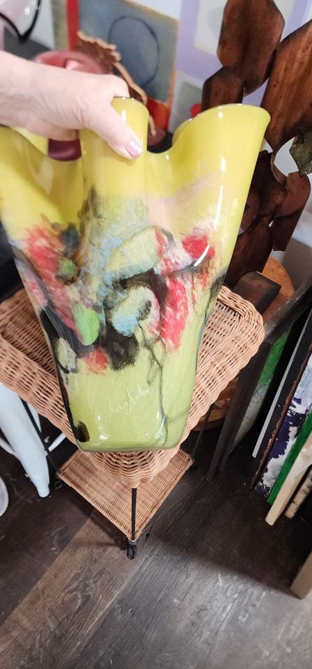 Fabulous Vintage Signed Murano-Level Art Glass Vase - 3
