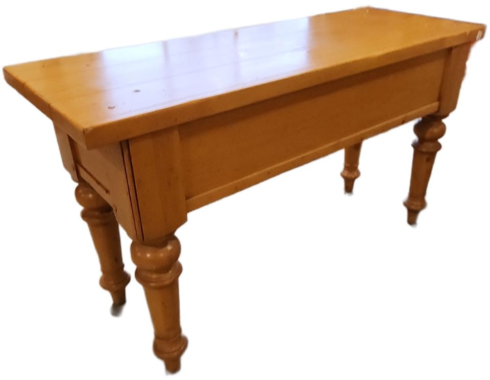 Magnificent Late 20th Century Solid English Pine Large-Scale Harvest Console Table w/ 3-Drawers - 7