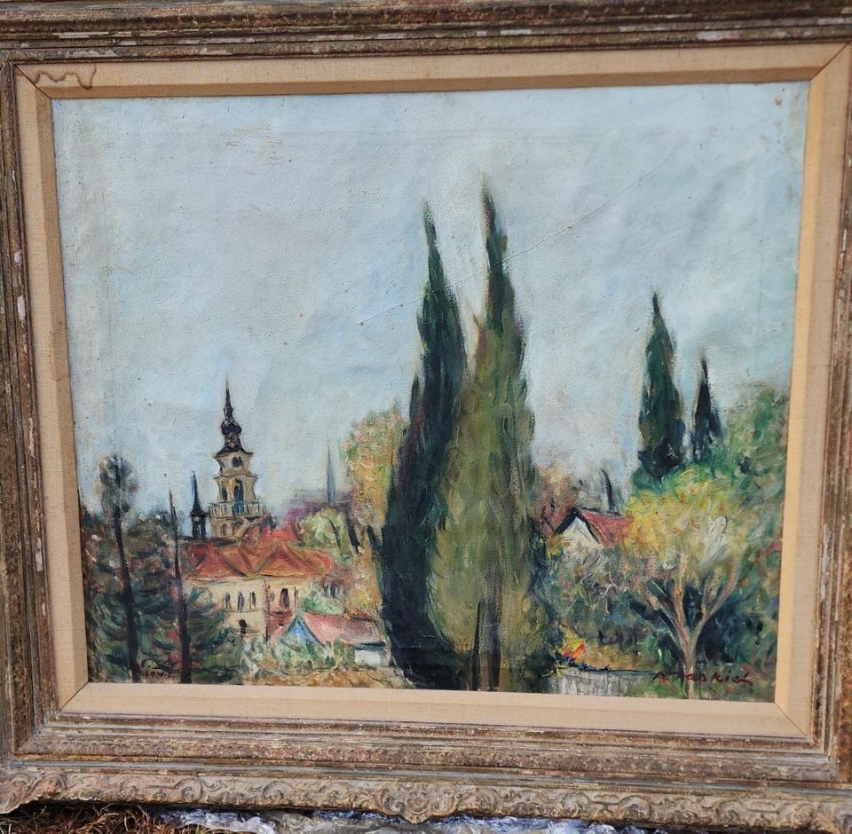 A. Zaskick, Signed Circa 1943, Exquisite Original Oil Painting of European Landscape. - 2