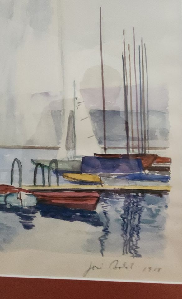 Wonderfully executed vintage mid-century signed original abstract impressionist lithograph w/ - 2