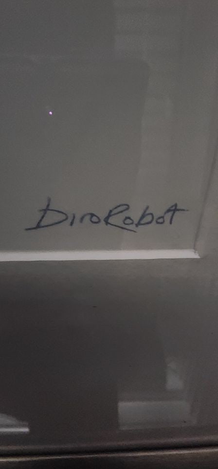 If you love robots, this is for you. Vintage Ikea print of retro-robot family. Facsimile signed. - 4