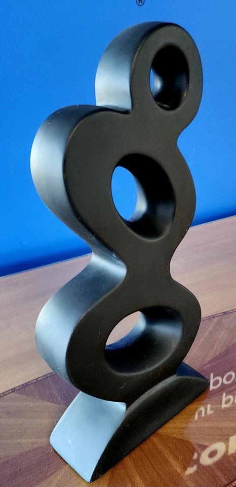 Postmodern abstract expressionist ceramic sculpture of standing female figure - 2