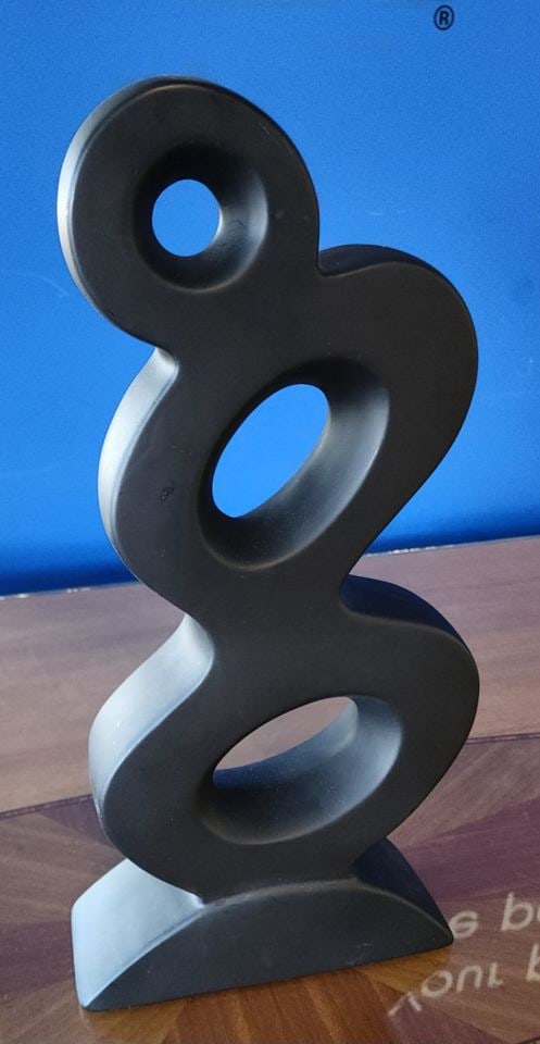 Postmodern abstract expressionist ceramic sculpture of standing female figure - 4