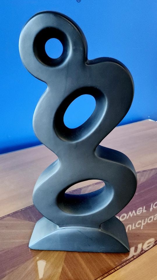 Postmodern abstract expressionist ceramic sculpture of standing female figure - 5