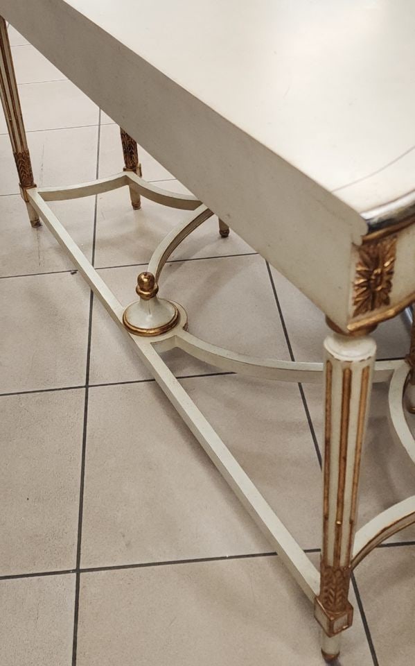 Magnificent Rare Vintage Neoclassical Italian Louis 16th Style Gilded Console. 61"x 22"x 32"h - 4