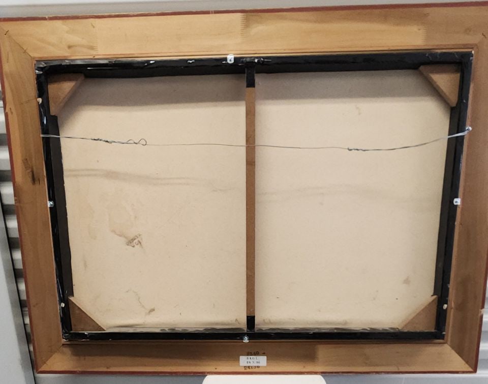 Bold 30x40 vintage impressionist landscape oil painting w/ vibrant colors & texture in guilded frame - 7